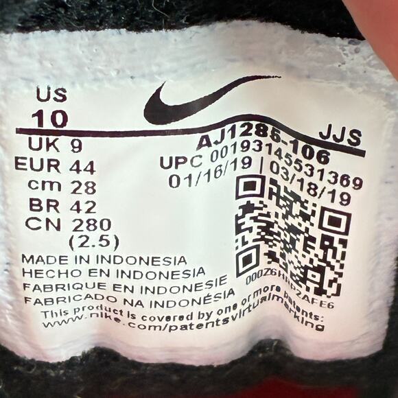 Nike Air Max 90 White Black Lace Up Comfort Running Shoes AJ1285-106 Men's Sz 10 - Picture 10 of 11